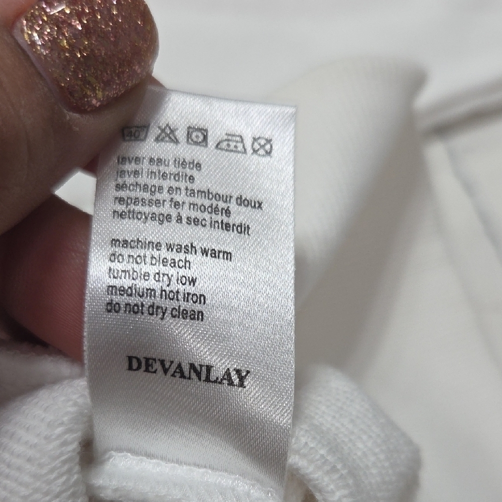 Lacoste White Zip-Up Hoodie with Black Accents Sz6 (XL) Gentle Used - Picture 6 of 9